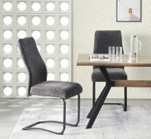 Freischwinger >Tina< 2er Set in anthrazit, Strukturstoff - 43x98x59cm (BxHxT)