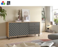 Sideboard >Prisma< in Artisan Oak / Anthrazit matt...