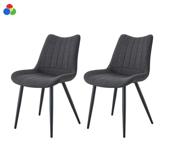 Esszimmerstuhl >Lotta< 2er Set in verschiedenen Farben, Webstoff - 53x86x59cm (BxHxT)