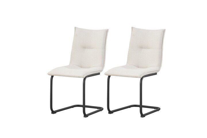 Freischwinger >Sonja< 2er Set in creme, Webstoff - 46x89x57cm (BxHxT)