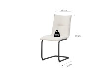 Freischwinger >Sonja< 2er Set in creme, Webstoff - 46x89x57cm (BxHxT)