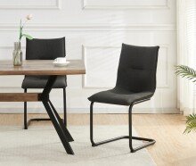 Freischwinger >Sonja< 2er Set in anthrazit, Webstoff - 46x89x57cm (BxHxT)