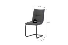 Freischwinger >Sonja< 2er Set in anthrazit, Webstoff - 46x89x57cm (BxHxT)