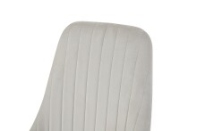 Stuhl >Claudia< 2er Set in creme, Velouroptik - 44x88x58cm (BxHxT)