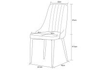 Stuhl >Claudia< 2er Set in creme, Velouroptik - 44x88x58cm (BxHxT)