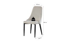 Stuhl >Claudia< 2er Set in creme, Velouroptik - 44x88x58cm (BxHxT)