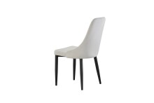 Stuhl >Claudia< 2er Set in creme, Velouroptik - 44x88x58cm (BxHxT)