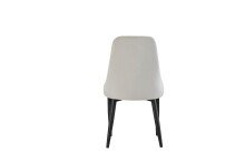 Stuhl >Claudia< 2er Set in creme, Velouroptik - 44x88x58cm (BxHxT)