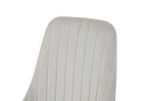 Stuhl >Claudia< 2er Set in creme, Velouroptik - 44x88x58cm (BxHxT)