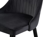 Stuhl >Claudia< 2er Set in anthrazit, Velouroptik - 44x88x58cm (BxHxT)