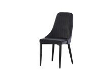 Stuhl >Claudia< 2er Set in anthrazit, Velouroptik - 44x88x58cm (BxHxT)