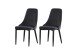Stuhl >Claudia< 2er Set in anthrazit, Velouroptik - 44x88x58cm (BxHxT)