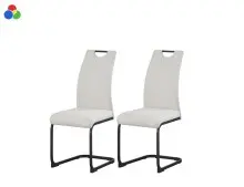 Freischwinger >Hanna< 2er Set in creme, Webstoff -...