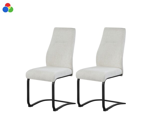 Freischwinger >Tina< 2er Set in creme, Strukturstoff - 43x98x59cm (BxHxT)