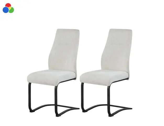 Freischwinger >Tina< 2er Set in creme, Strukturstoff - 43x98x59cm (BxHxT)