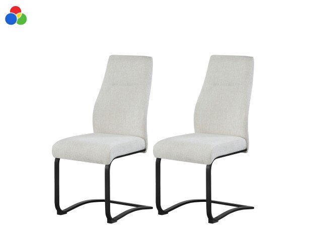 Freischwinger >Tina< 2er Set in creme, Strukturstoff - 43x98x59cm (BxHxT)