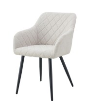 Stuhl >Lea< 2er Set in creme, Webstoff - 56x83x60cm (BxHxT)