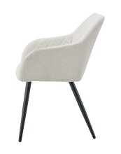 Stuhl >Lea< 2er Set in creme, Webstoff - 56x83x60cm (BxHxT)