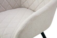 Stuhl >Lea< 2er Set in creme, Webstoff - 56x83x60cm (BxHxT)