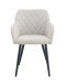 Stuhl >Lea< 2er Set in creme, Webstoff - 56x83x60cm (BxHxT)