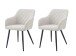 Stuhl >Lea< 2er Set in creme, Webstoff - 56x83x60cm (BxHxT)