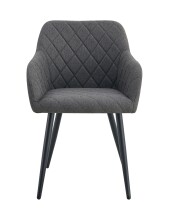 Stuhl >Lea< 2er Set in anthrazit, Webstoff - 56x83x60cm (BxHxT)