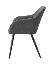 Stuhl >Lea< 2er Set in anthrazit, Webstoff - 56x83x60cm (BxHxT)