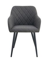 Stuhl >Lea< 2er Set in anthrazit, Webstoff - 56x83x60cm (BxHxT)