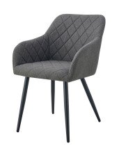 Stuhl >Lea< 2er Set in anthrazit, Webstoff - 56x83x60cm (BxHxT)