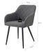 Stuhl >Lea< 2er Set in anthrazit, Webstoff - 56x83x60cm (BxHxT)