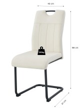 Freischwinger >Lisa< 2er Set in creme, Velouroptik - 43x98x61cm (BxHxT)