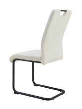 Freischwinger >Lisa< 2er Set in creme, Velouroptik - 43x98x61cm (BxHxT)