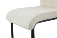 Freischwinger >Lisa< 2er Set in creme, Velouroptik - 43x98x61cm (BxHxT)