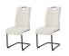 Freischwinger >Lisa< 2er Set in creme, Velouroptik - 43x98x61cm (BxHxT)