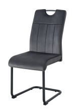 Freischwinger >Lisa< 2er Set in anthrazit, Velouroptik - 43x98x61cm (BxHxT)