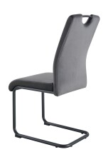 Freischwinger >Lisa< 2er Set in anthrazit, Velouroptik - 43x98x61cm (BxHxT)