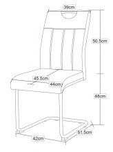Freischwinger >Lisa< 2er Set in anthrazit, Velouroptik - 43x98x61cm (BxHxT)