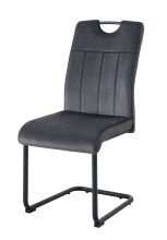 Freischwinger >Lisa< 2er Set in anthrazit, Velouroptik - 43x98x61cm (BxHxT)