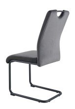 Freischwinger >Lisa< 2er Set in anthrazit, Velouroptik - 43x98x61cm (BxHxT)