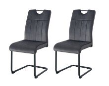 Freischwinger >Lisa< 2er Set in anthrazit, Velouroptik - 43x98x61cm (BxHxT)