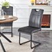 Freischwinger >Lisa< 2er Set in anthrazit, Velouroptik - 43x98x61cm (BxHxT)