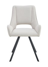 Stuhl >Helen< 2er Set in creme, Webstoff - 56x91x63cm (BxHxT)