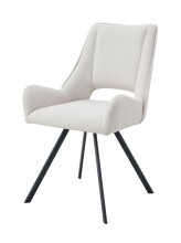 Stuhl >Helen< 2er Set in creme, Webstoff - 56x91x63cm (BxHxT)