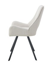 Stuhl >Helen< 2er Set in creme, Webstoff - 56x91x63cm (BxHxT)