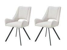 Stuhl >Helen< 2er Set in creme, Webstoff -...