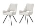 Stuhl >Helen< 2er Set in creme, Webstoff - 56x91x63cm (BxHxT)