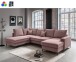 Wohnlandschaft >Rube< Schlaffunktion, 4804 Cord rosa - 309x92x198cm (BxHxT)