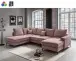 Wohnlandschaft >Rube< Schlaffunktion, 4804 Cord rosa - 309x92x198cm (BxHxT)