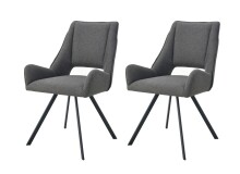 Stuhl >Helen< 2er Set in anthrazit, Webstoff - 56x91x63cm (BxHxT)