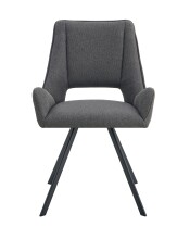 Stuhl >Helen< 2er Set in anthrazit, Webstoff - 56x91x63cm (BxHxT)